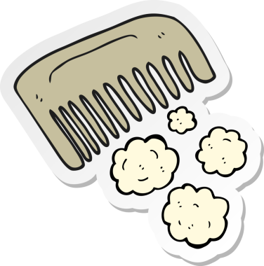 Bir insan tarafından çizilmiş karikatür tarağının etiketi.