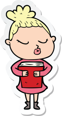 Bir insan tarafından çizilmiş bir karikatür çıkartması.