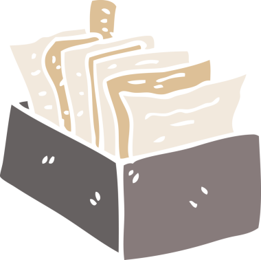 Bir insan tarafından çizilmiş karalama ofisi dosya kutusu.