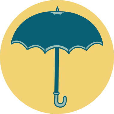 Bir insan tarafından çizilmiş bir şemsiyenin ikonik dövme şekli