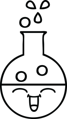 Bir insan tarafından çizilmiş bir test tüpünün çizgi çizimi