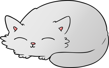 Bir insan tarafından çizilmiş çizgi film kedisi.