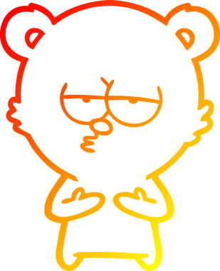 Bir insan tarafından çizilmiş, sıkılmış bir ayı çizgi filminin sıcak gradyanı.