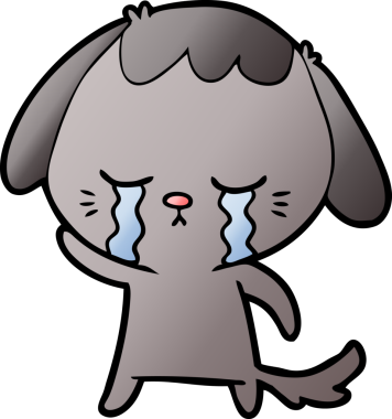 Bir insan tarafından çizilmiş ağlayan bir köpek.