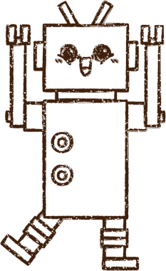 Robot Kömür Bir insan tarafından çizilmiş