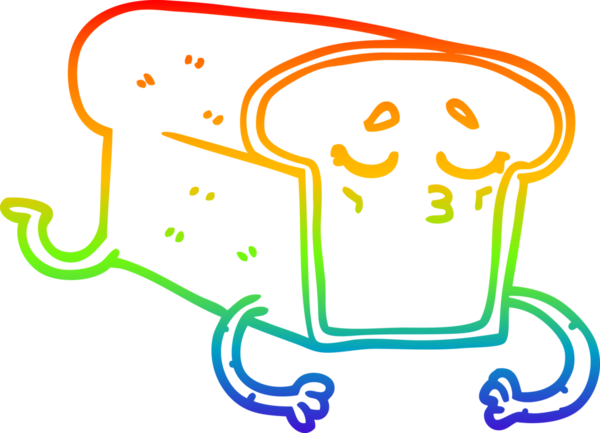 gökkuşağı gradyan çizgisi bir insan tarafından çizilmiş bir ekmek somunu