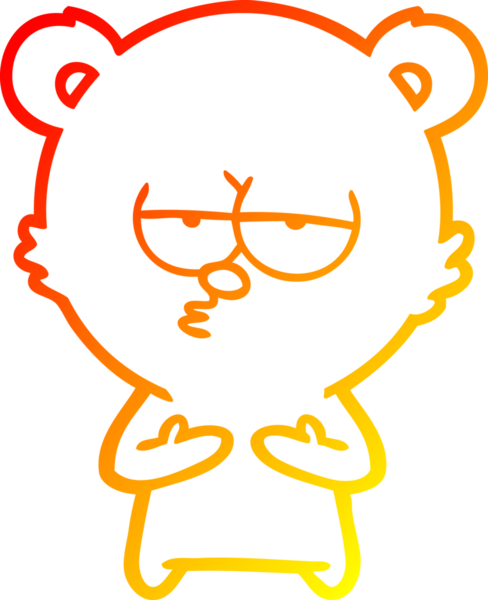 Bir insan tarafından çizilmiş, sıkılmış bir ayı çizgi filminin sıcak gradyanı.