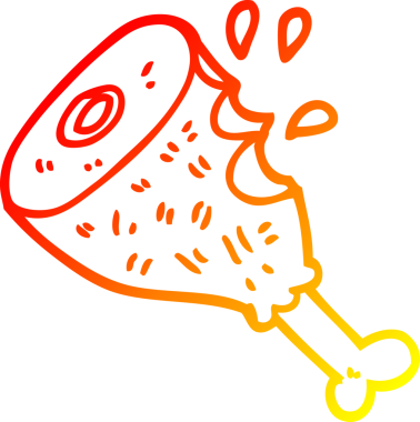 Bir insan tarafından çizilmiş et karikatürünün sıcak çizgi çizimi