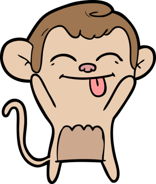 Bir insan tarafından çizilmiş komik çizgi maymun.