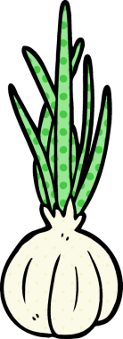 Bir insan tarafından çizilmiş sarımsak soğanı.