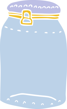 Bir insan tarafından çizilmiş karalama cam kavanozu.