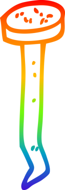gökkuşağı gradyan çizgi çizimi bir insan tarafından çizilmiş eski bir çivi