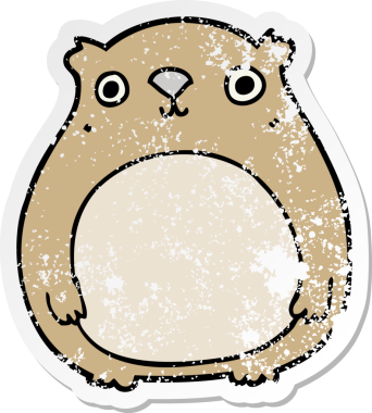 Bir insan tarafından çizilmiş karikatür ayısının sıkıntılı çıkartması.