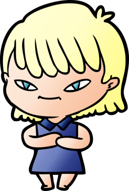 Bir insan tarafından çizilmiş karikatür kadın.