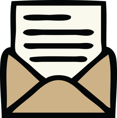 Bir insan tarafından çizilmiş şirin bir mektup ve zarf.