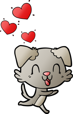 Bir insan tarafından çizilmiş gülen çizgi film köpeği.