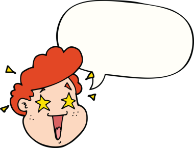 bir insan tarafından çizilmiş konuşma baloncuklu mutlu bir yüz.