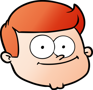 Bir insan tarafından çizilmiş erkek yüzü.