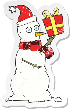 Bir insan tarafından çizilmiş kardan adam çizgi filminin gerilimli yapıştırması.