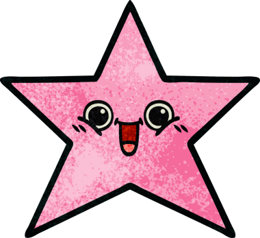 Bir insan tarafından çizilmiş yıldız balığının retro grunge deseni.