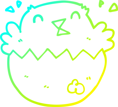 Bir insan tarafından çizilmiş, karikatür çizen bir civciv.