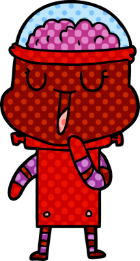 Bir insan tarafından çizilmiş mutlu çizgi film robotu