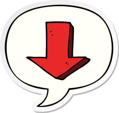 bir insan tarafından çizilmiş konuşma kabarcığı etiketli ok işaretli çizgi film