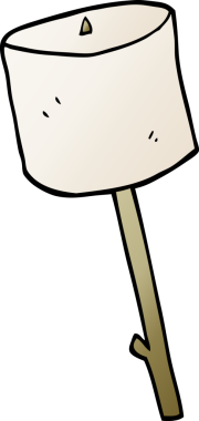 Bir insan tarafından çizilmiş çubuğa marşmelov karalaması