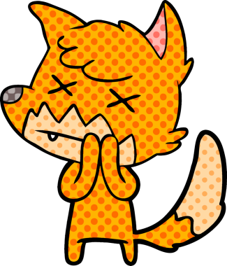 Bir insan tarafından çizilmiş ölü tilki çizgi filmi