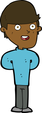 Bir insan tarafından çizilmiş mutlu bir adam.