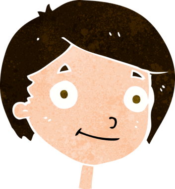 Bir insan tarafından çizilmiş mutlu çocuk çizgi filmi.