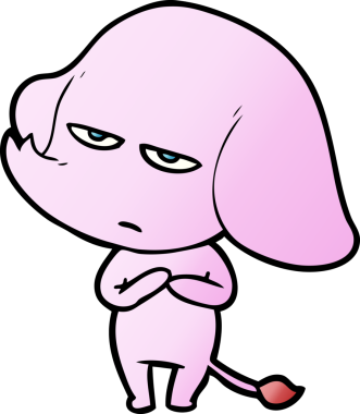 Bir insan tarafından çizilmiş kızgın bir fil.