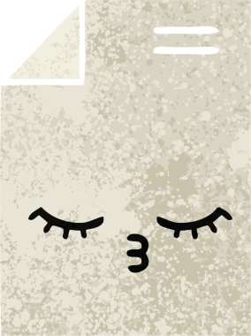 Bir insan tarafından çizilmiş bir kağıdın retro illüstrasyon tarzı karikatürü