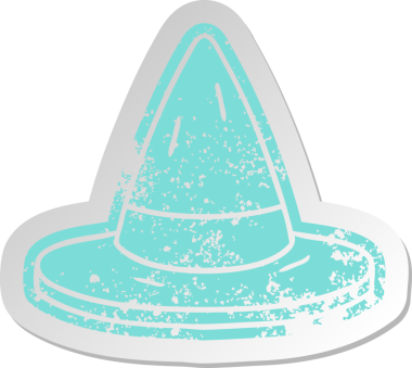 Bir insan tarafından çizilmiş eski bir cadı şapkası.