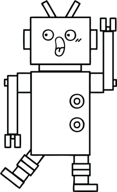 Bir insan tarafından çizilmiş robot çizimi