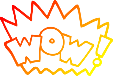 İnsan tarafından çizilmiş bir çizgi film sözcüğünün sıcak gradyan çizimi.