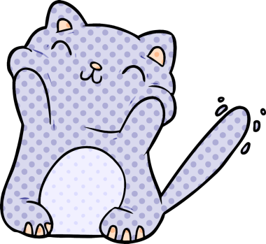 Bir insan tarafından çizilmiş çok güzel bir çizgi film kedisi.