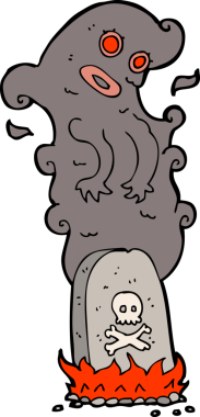 Bir insan tarafından çizilmiş perili bir mezar.