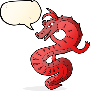 Bir insan tarafından çizilmiş sakson ejderha çizgi filmi.