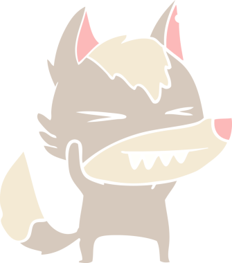 kızgın kurt düz renkli çizgi film bir insan tarafından çizildi.