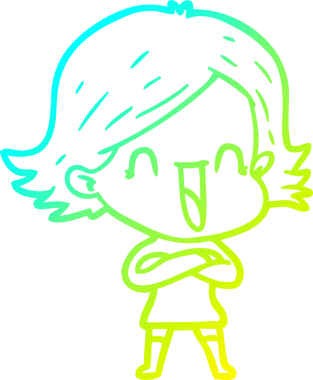 Bir insan tarafından çizilmiş gülen bir karikatür çizimi.