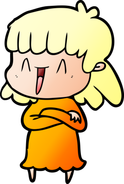 Bir insan tarafından çizilmiş karikatür kadın.