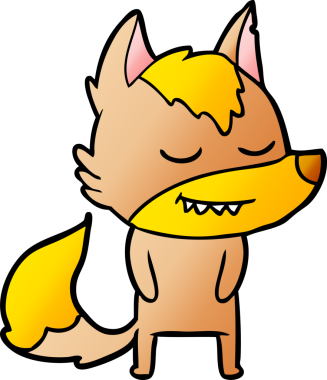 Bir insan tarafından çizilmiş tilki çizgi film karakteri