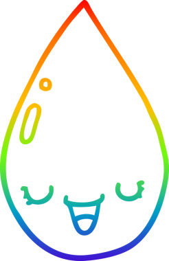 gökkuşağı gradyan çizgi çizimi bir insan tarafından çizilmiş bir yağmur damlası