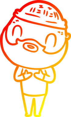 Bir insan tarafından çizilmiş sakallı bir adamın sıcak çizgi çizimi.