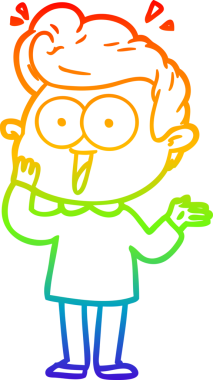 Bir insan tarafından çizilmiş gökkuşağı gradyan çizgi çizimi.