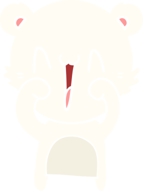 Bir insan tarafından çizilmiş mutlu kutup ayısı düz renkli çizgi film