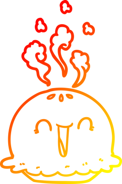 Bir insan tarafından çizilmiş sıcak çizgi çizgi film çizimi.