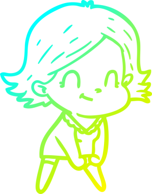 Bir insan tarafından çizilmiş soğuk gradyan çizgi çizimi.