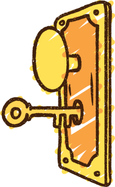 Bir insan tarafından çizilen Kapı Kilidi Tebeşiri